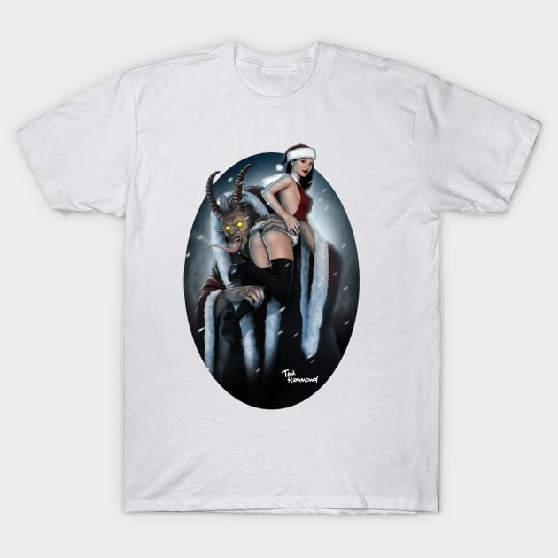 Krampus and the Girl T-Shirt by ted1air